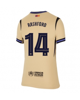 Billige Fotballdrakt Barcelona Marcus Rashford #14 Replika Bortedrakt Dame 2025-26 Kortermet